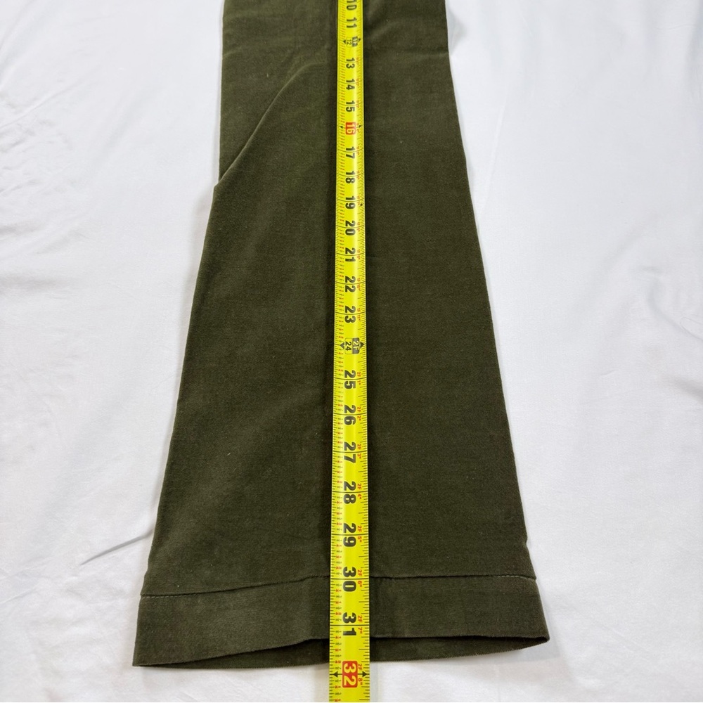 Level 99 Dark Army Green Velvet Wide Leg Flare Pants Size 29 - Picture 4 of 7